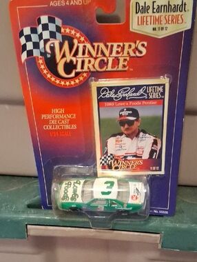 Nascar Winner's Circle Dale Earnhardt #3 White and Green Die-Cast Car